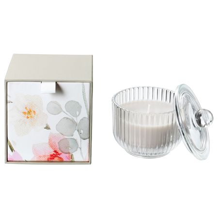 Ароматическая свеча в стакане, Гладиолус/серый 9 см IKEA BLOMDOFT БЛОМДОРФ 403.705.32