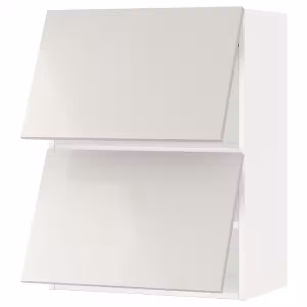 METOD Навесной шкаф/2 дверцы, горизонтал - белый/Ringhult светло-серый 60x80 см - фото 1