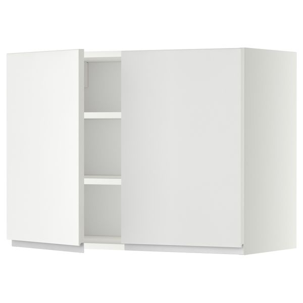 Навесной шкаф с полками, 2 дверцы МЕТОД, белый, Нодста белый - схема-чертеж с размерами