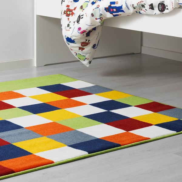 Ковер, короткий ворс, разноцветный, 133x140 см IKEA ЛАТТО 903.783.33 - схема-чертеж с размерами