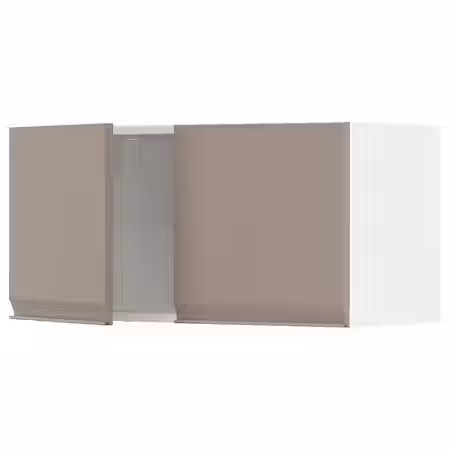 METOD Навесной шкаф с 2 дверцами - белый/Upplöv матовый темно-бежевый 80x40 см