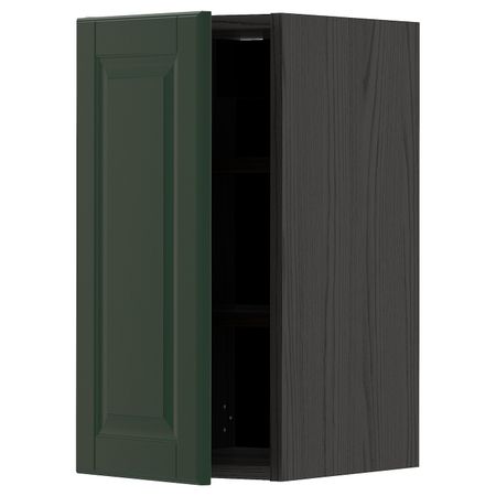 Шкаф навесной с полкой, черный/Будбин темно-зеленый 30x60 см IKEA МЕТОД 093.132.47