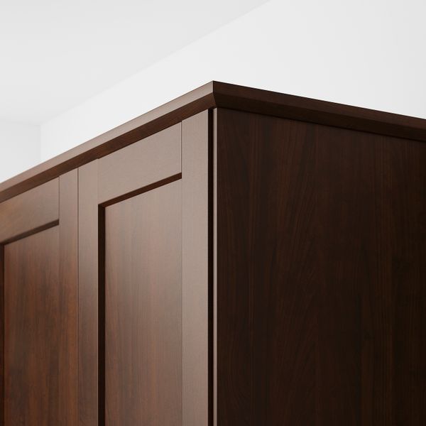 Карниз декоративный профилированный, под дерево коричневый 221 см IKEA EDSERUM ЭДСЕРУМ 003.685.74 - схема-чертеж с размерами