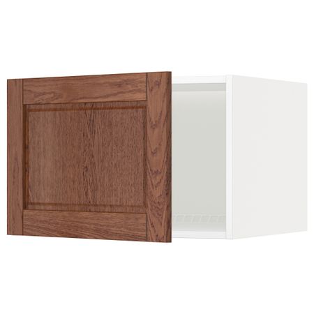 Верхний шкаф на холодильник, морозильник МЕТОД, белый, Филипстад коричневый