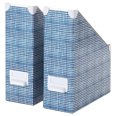 Подставка для журналов, белый, синий IKEA ФЬЕЛЛА 204.323.43