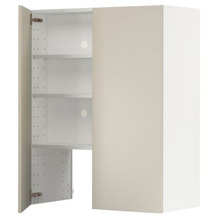 METOD Навесной шкаф д/вытяжки/полка/дверь - белый/Havstorp бежевый 80x100 см