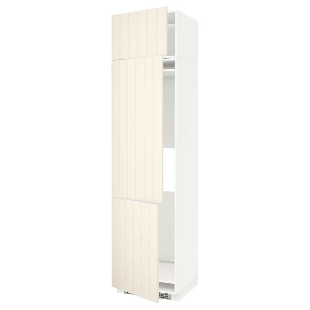 Высокий шкаф для холодильника или морозильника, с 3 дверями МЕТОД, белый, Хитарп белый с оттенком - схема-чертеж с размерами