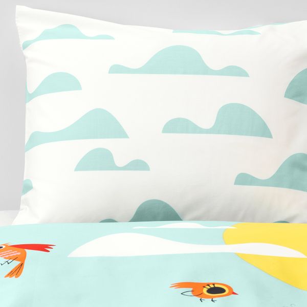 Пододеяльник и 1 наволочка, сад, разноцветный, 150x200/50x70 см IKEA ЛАТТО 303.508.98 - фото 2