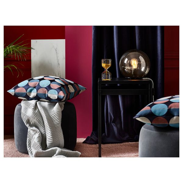 Чехол на подушку, синий-розовый 50x50 см IKEA ОТТИЛЬ 403.623.82 - схема-чертеж с размерами