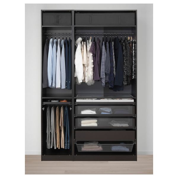 Гардероб, черно-коричневый, Форсанд под мореный ясень, черно-коричневый, 150x60x236 см IKEA ПАКС 892.869.09 - фото 3