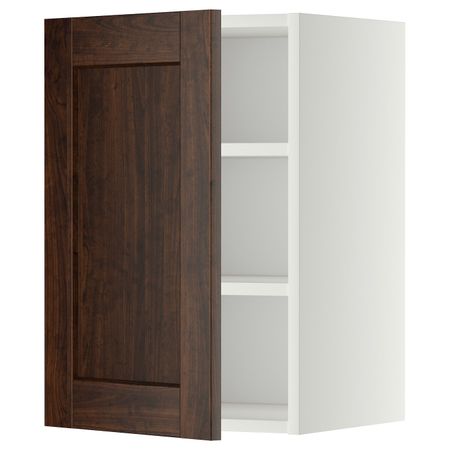 Навесной шкаф с полками, белый/Эдсерум коричневый 40x60 см IKEA METOD МЕТОД 994.463.80