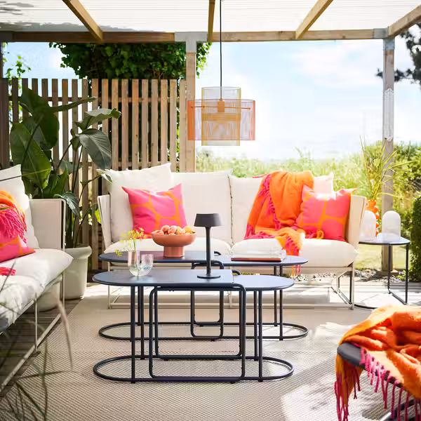 GRYTSHOLM Комплект столов, 2 шт - для сада/черно-синий - фото 2