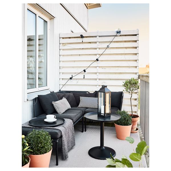 Фонарь дляформовой свечи,д/дома/улицы, черный 43 см IKEA LAGRAD ЛАГРАД 503.726.39 - схема-чертеж с размерами