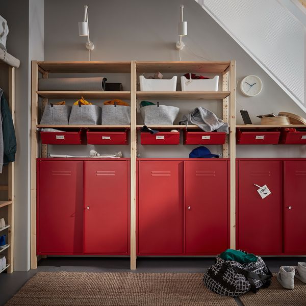 Шкаф с дверями, красный 80x83 см IKEA IVAR ИВАР 104.503.80 - фото 4