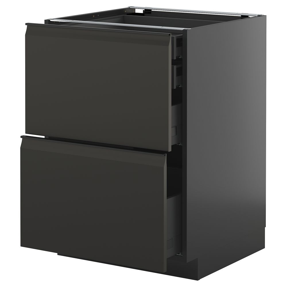 Напольный шкаф 2фасада,2низ, 1 средний, 1 встроенный ящик IKEA METOD МЕТОД, KNIVSHULT 695.892.19 - фото 1
