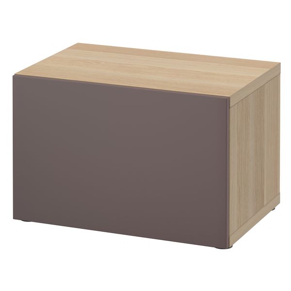 Стеллаж с дверью БЕСТО, под беленый дуб, Вальвикен темно-коричневый (60x40x38 см) - схема-чертеж с размерами