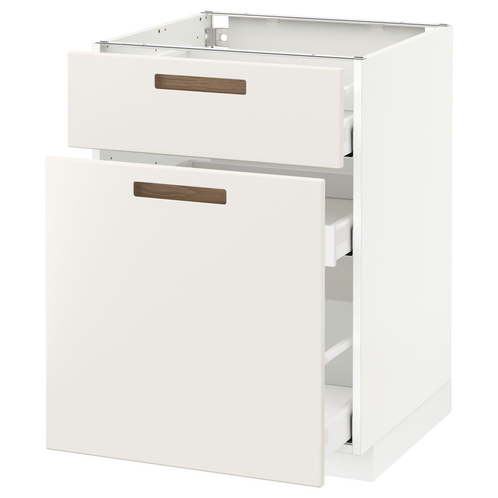 Напольный шкаф, выдвижной секцией, ящик МЕТОД / МАКСИМЕРА, белый, Мэрста белый - схема-чертеж с размерами