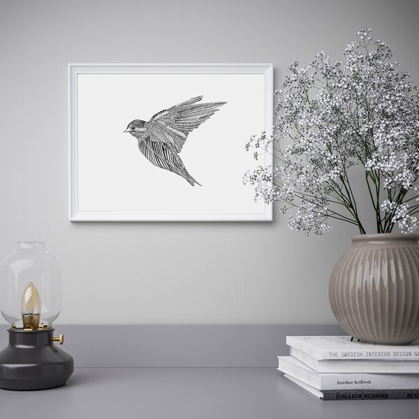 Постер, Черная птичка, 40x30 см IKEA DRÖMBILD ДРЁМБИЛЬД 604.360.99 - фото 3