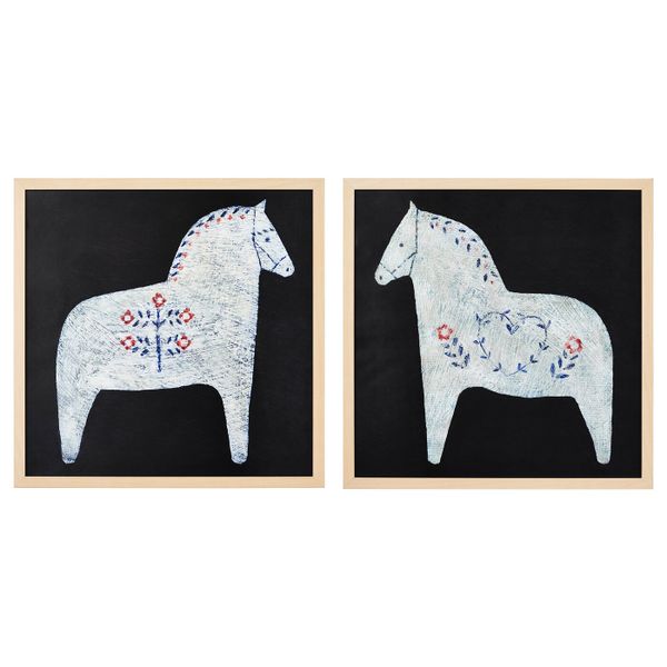 Рама с постером, Расписные лошадки, 40x40 см IKEA ХОВСТА 204.541.70 - фото 1