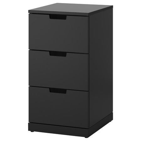 NORDLI Комод с 3 ящиками - антрацит 40x76 см
