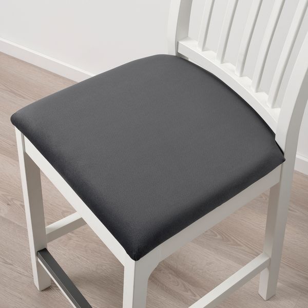 Стул барный, 62 см, белый, Hakebo темно-серый IKEA EKEDALEN ЛЕН ЭКЕДАЛЕН 094.294.60 - фото 3