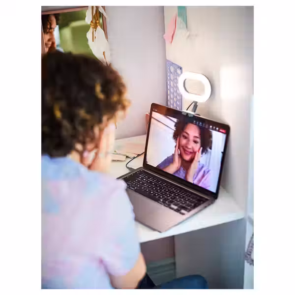 STÄNKREGN СТЭНКРЕГН Светодиодная кольцевая лампа - регулируемая яркость/бирюзовый - фото 2