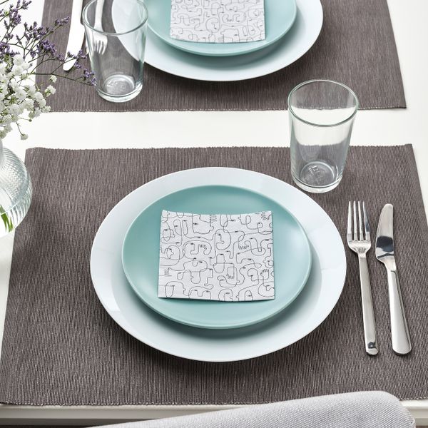 Салфетка бумажная, с рисунком/черный-белый 24x24 см IKEA VÅRFEST ВОРФЕСТ 405.159.50 - фото 3