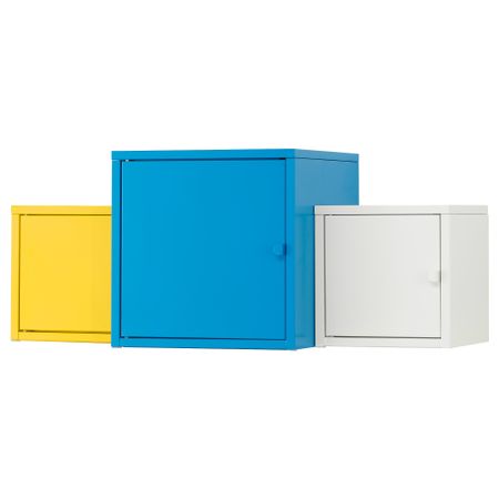 Комбинация для хранения ЛИКСГУЛЬТ, белый/синий, желтый (85x35 см)