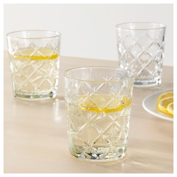 Стакан ФЛИМРА, прозрачное стекло, с рисунком (28 сл) - фото 2