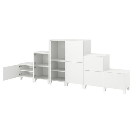 Гардероб с 10 дверями, белый/Фоннес белый 360x42x133 см IKEA OPPHUS ОПХУС 894.369.61