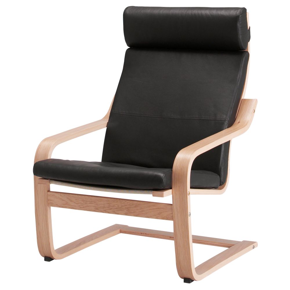 Кресло ПОЭНГ, дубовый шпон, Смидиг черный - фото 1