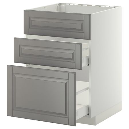 Напольный шкаф под мойку + 3 фронтальных панель, 2 ящика, 60x60 cm IKEA METOD МЕТОД, MAXIMERA МАКСИМЕРА 690.279.88