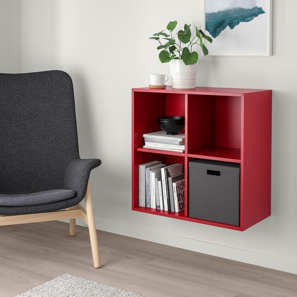 Навесной модуль с 4 отделениями, красный 70x35x70 см IKEA ЭКЕТ 792.862.74 - фото 2