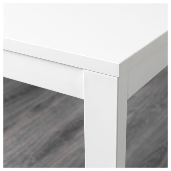 Стол и 4 стула ВАНГСТА / ЛЕЙФ-АРНЕ, белый, розовый (120/180 см) - схема-чертеж с размерами