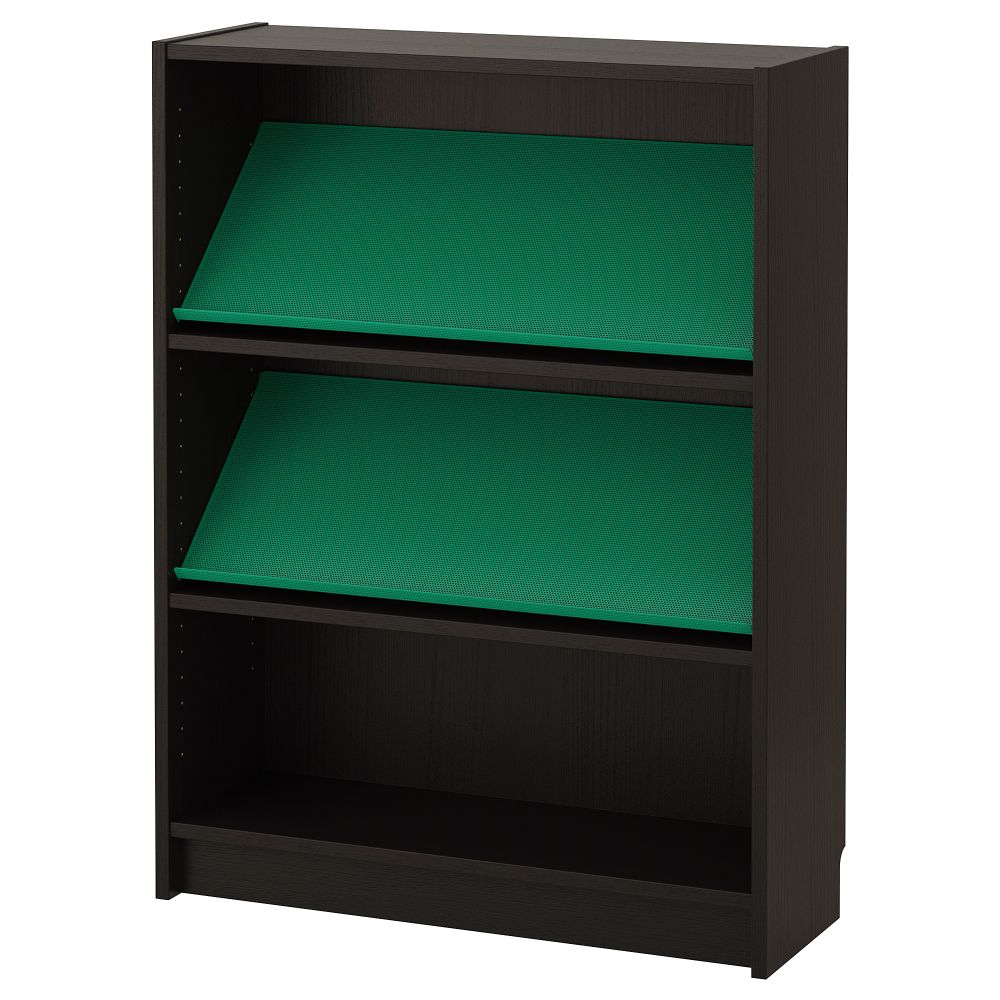 Стеллаж с наклонной полкой БИЛЛИ / БОТТНА, черно-коричневый, зеленый (80x28x106 см) - фото 1