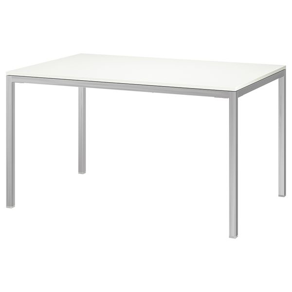 Стол, хромированный, глянцевый белый, 135x85 см IKEA TORSBY ТОРСБИ 399.318.45 - фото 1