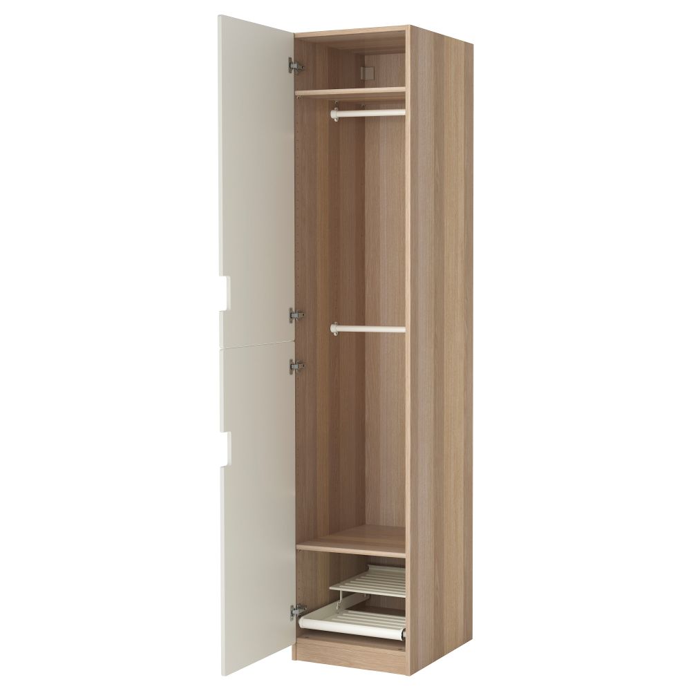 Гардероб ПАКС, белый, Сандсет белый (50x60x236 см) - фото 1