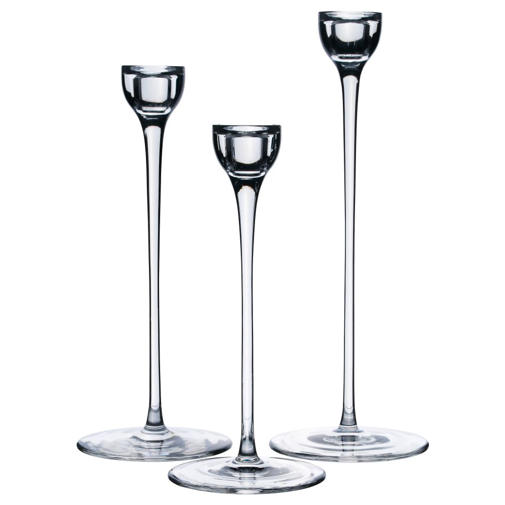 Набор подсвечников, 3 штуки БЛОМСТЭР, прозрачное стекло - фото 1