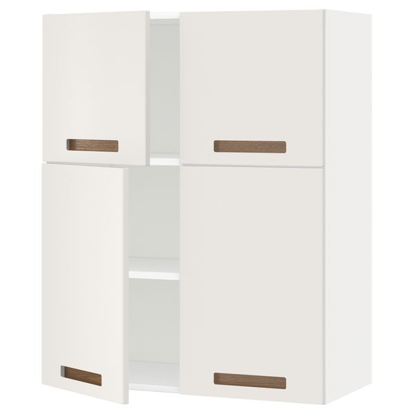 Навесной шкаф с полками, 4 дверцы МЕТОД, белый, Мэрста белый (80x100 см) - схема-чертеж с размерами