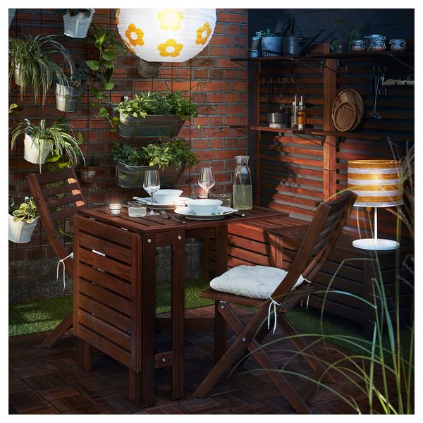 Складной стол, садовый, коричневая морилка 20/77/133x62 см IKEA ЭПЛАРО 803.763.39 - фото 4