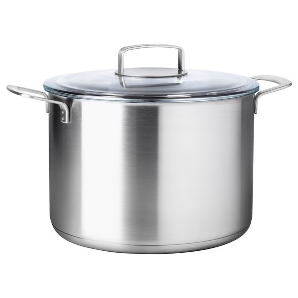 Кастрюля с крышкой ИКЕА/365+, нержавеющ сталь, стекло (10 л) - фото 1