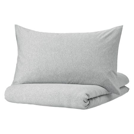 Пододеяльник и наволочка, светло-серый/меланж 150x200/50x70 см IKEA SPJUTVIAL СПЬЮТВИАЛ 404.797.92