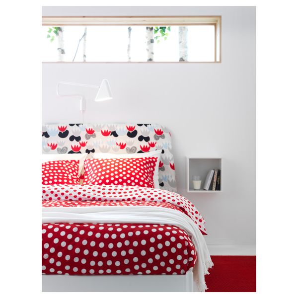 Пододеяльник и 2 наволочки СТЕНКЛЁВЕР, белый, красный - фото 4