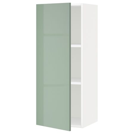 Шкаф навесной с полкой, белый, Калларп светло-зеленый, 40x100 см IKEA МЕТОД 592.455.19
