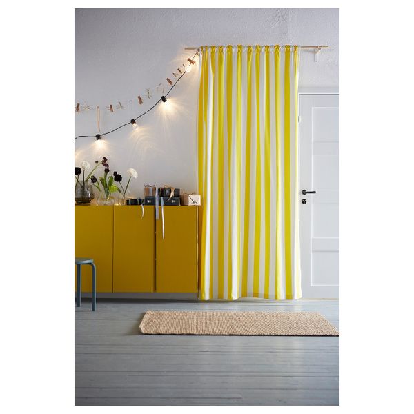 Ткань, в широкую полоску, белый, желтый 150 см IKEA СОФИА 004.210.53 - фото 2
