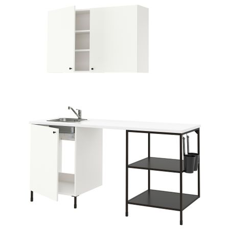 Кухня, антрацит, белый, 183x63.5x222 см IKEA BEGIVENHET БЕГИВЕНХЕТ 193.374.60