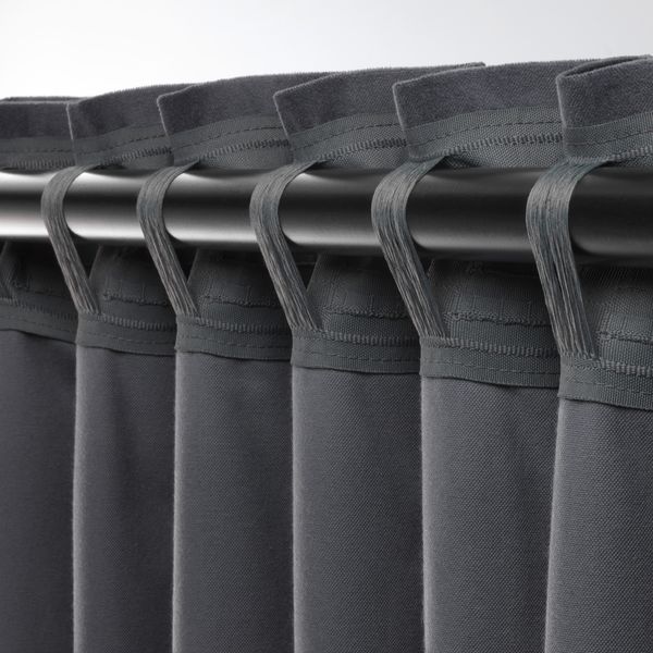 Затемняющие гардины, 2 шт., темно-серый, 140x300 см IKEA SANELA САНЕЛА 404.140.22 - фото 5