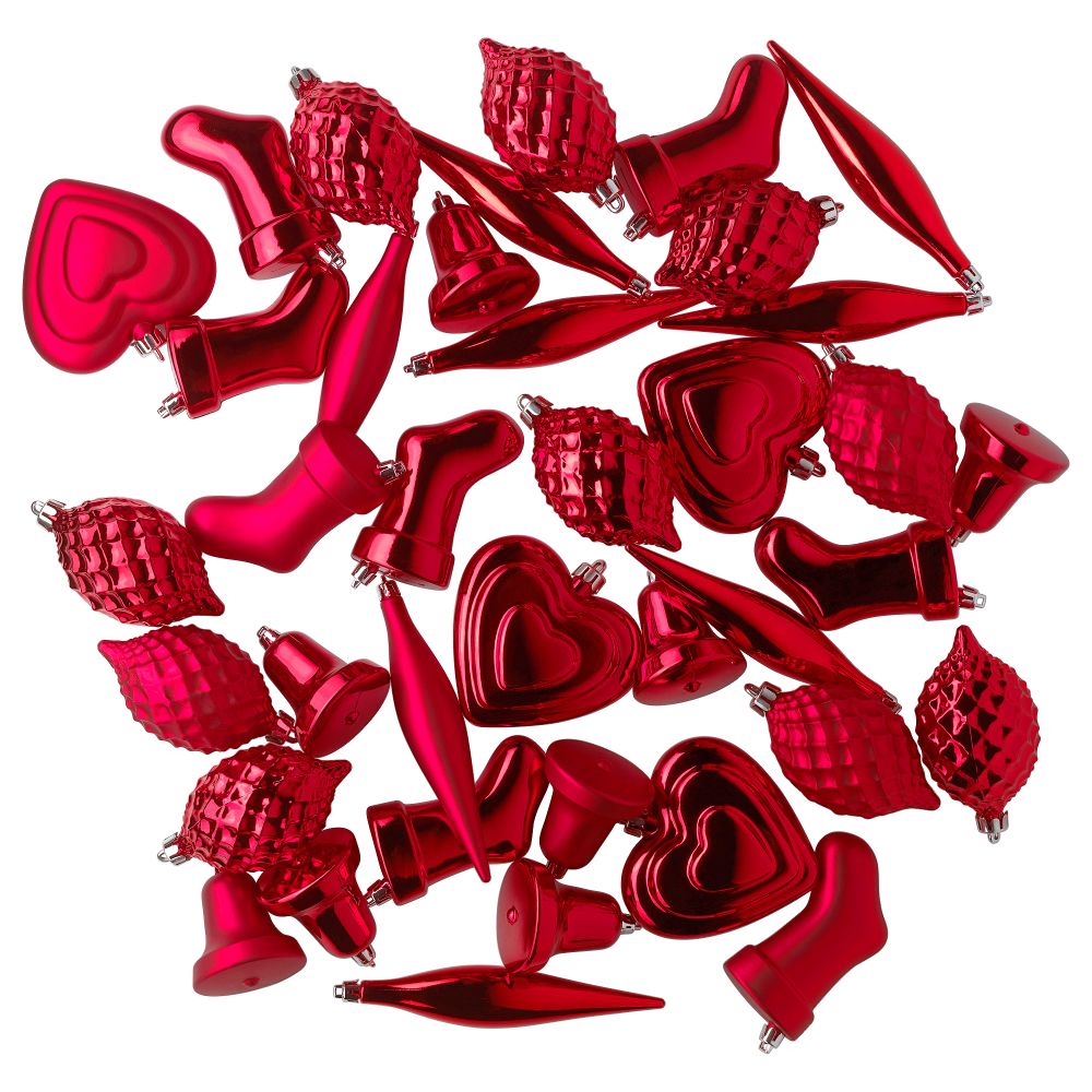 Набор украшений, 38 предметов ВИНТЕР 2015, красный - схема-чертеж с размерами