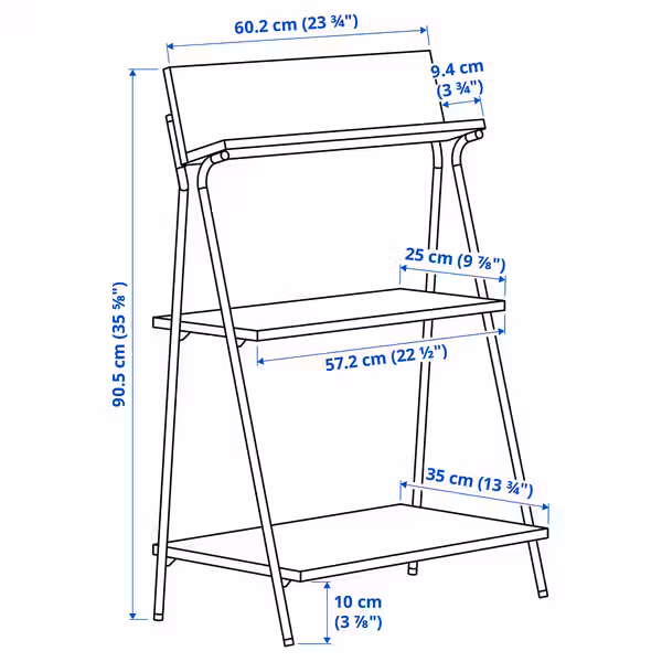 KRÖNIKÖR Модуль для хранения - красный 60x35x91 см - схема-чертеж с размерами