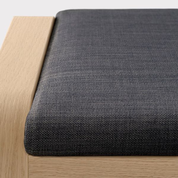 Табурет для ног, дубовый шпон, беленый/Шифтебу темно-серый IKEA POÄNG ПОЭНГ 093.984.68 - фото 3